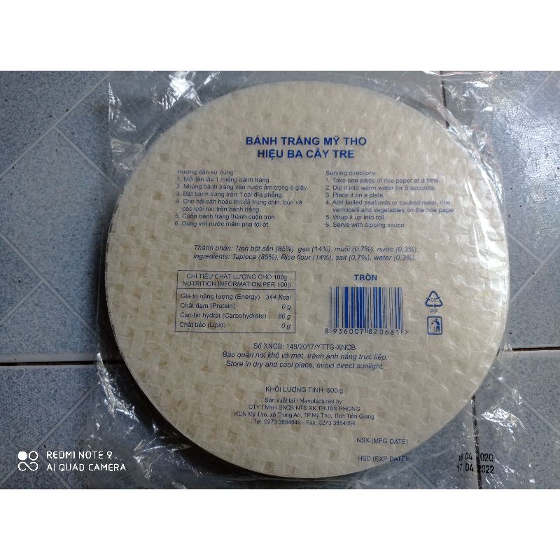 Combo 5 gói bánh tráng Mỹ Tho loại 500 gr