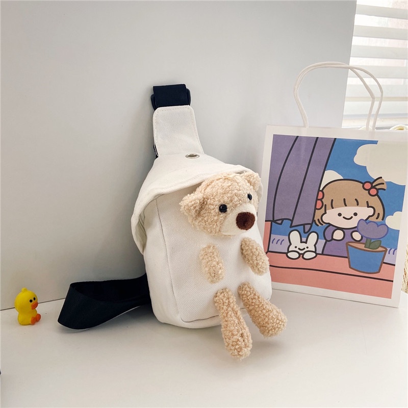 Túi Đeo Chéo Mini Hình Gấu Dễ Thương Cho Bé