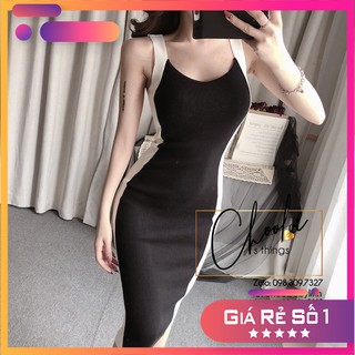 Đầm, Váy body len tăm nữ, hai dây, siêu gợi cảm, chất dày dặn, mặc tôn dáng - Choobe