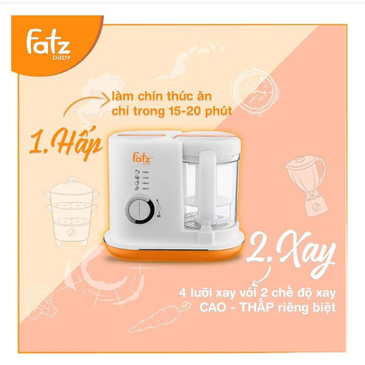 Máy chế biến thức ăn dặm Fatzbaby Pro 1-2-3 FB9615-19-20SL