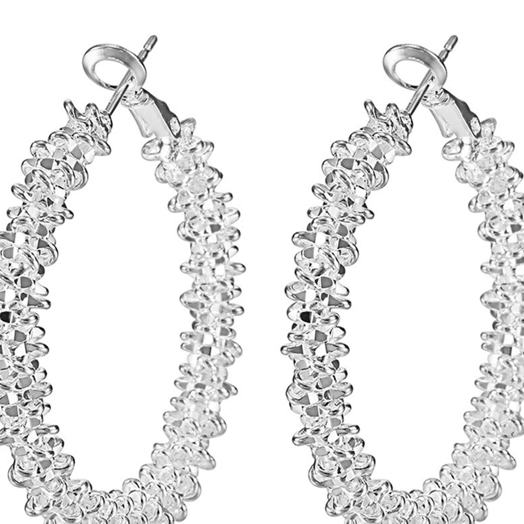 Khuyên tai mạ bạc 925 đính đá lấp lánh sang trọng quý phái dành cho nữ
