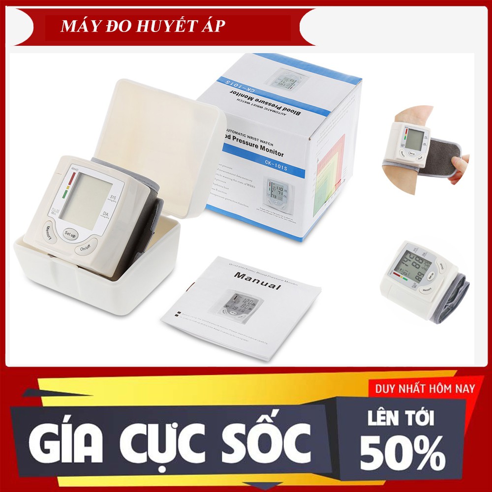 (HOT) Máy đo huyết áp kỹ thuật số tự động đeo cổ tay tiện lợi, Máy đo huyết áp tự động, chính xác, BH 1 ĐỔI 1 MỚ