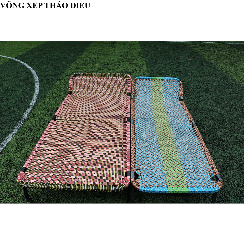 Giường xếp sơn tĩnh điện khung vuông dây đài loan rộng 72cm thương hiệu Võng Xếp Thảo Điều - G2