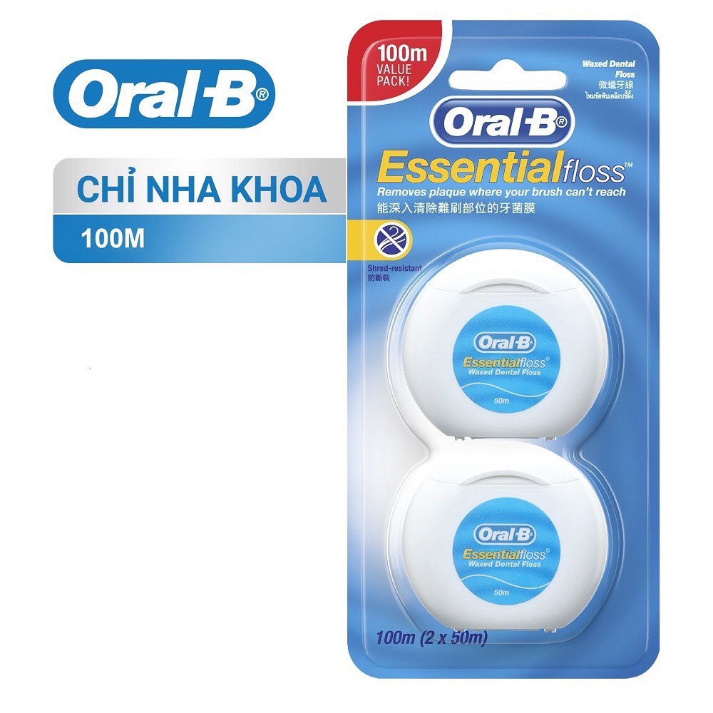 Chỉ Nha Khoa Oral-B Essential Floss 50m Nhập Khẩu Mỹ - Chăm Sóc Răng Miệng - Thiết Bị Y Tế Huyền Trang