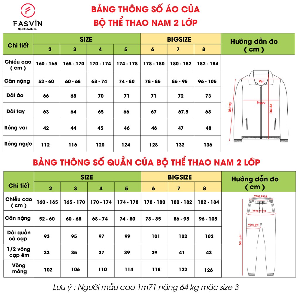 Bộ thể thao nam Fasvin BD18867.HN vải dày dặn hai lớp ấm áp cản gió tốt.