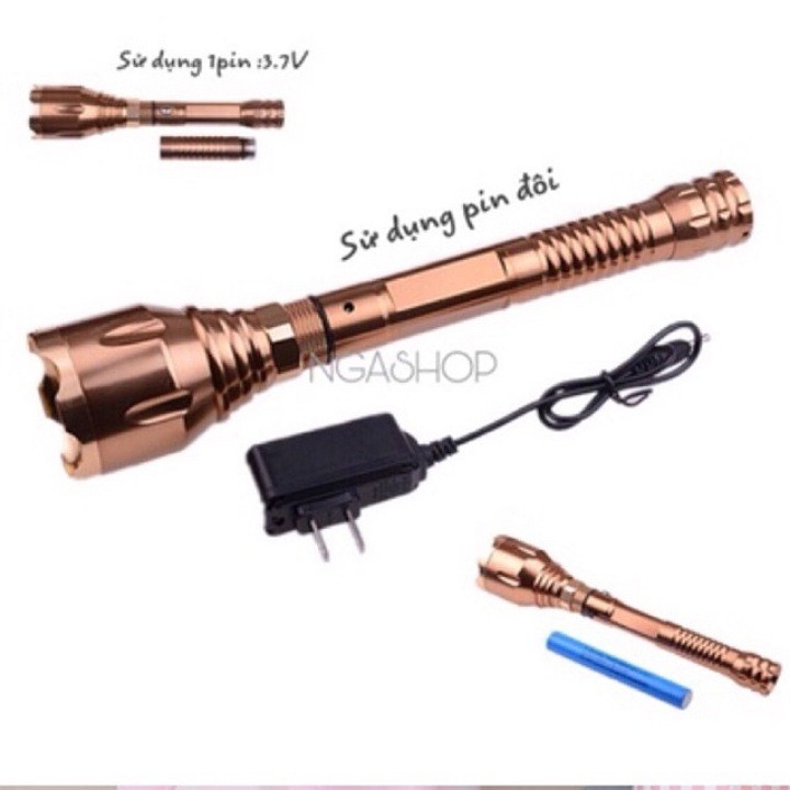Đèn pin cầm tay siêu sáng XSL-418 màu vàng ánh sáng trắng