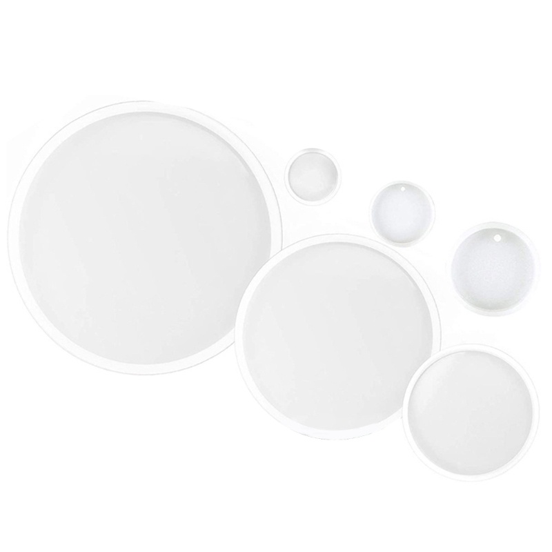 Sa Khuôn Silicone Làm Móc Khóa Resin Hình Tròn