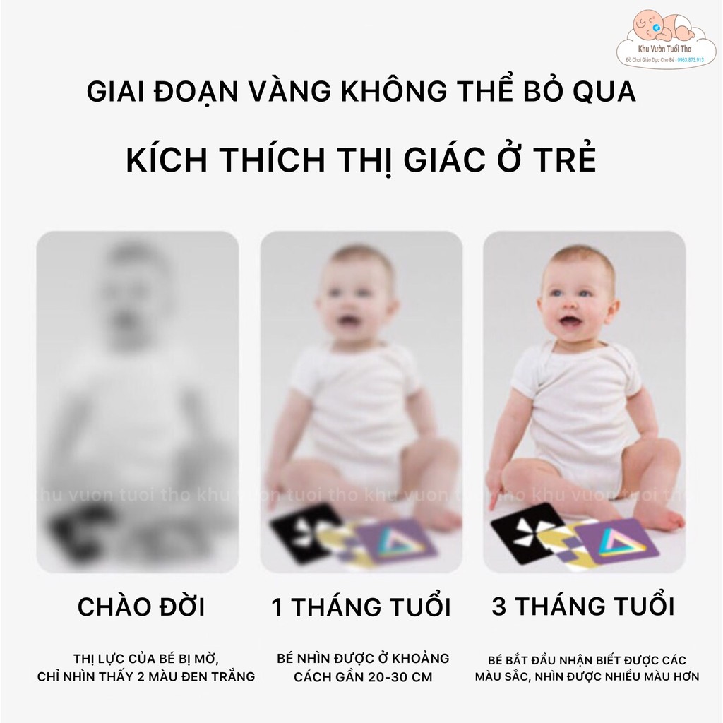 Thẻ kích thích thị giác cho trẻ sơ sinh - bộ 4 cuốn thẻ flash card giúp bé phát triển toàn diện