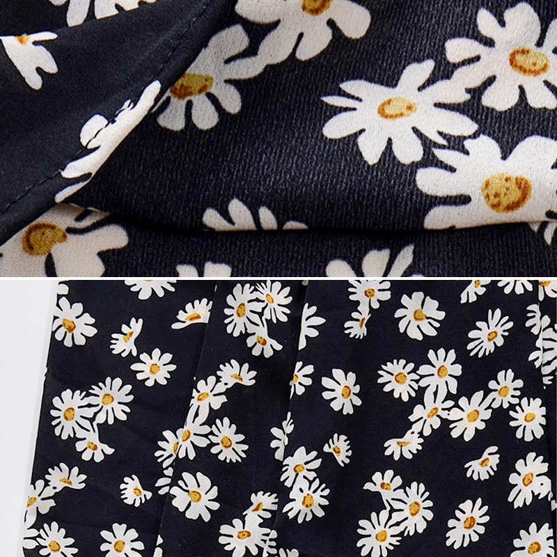 Đầm Voan Hai Dây Hở Lưng Họa Tiết Hoa Cúc Phong Cách Công Chúa Thời Trang Cho Bé Gái