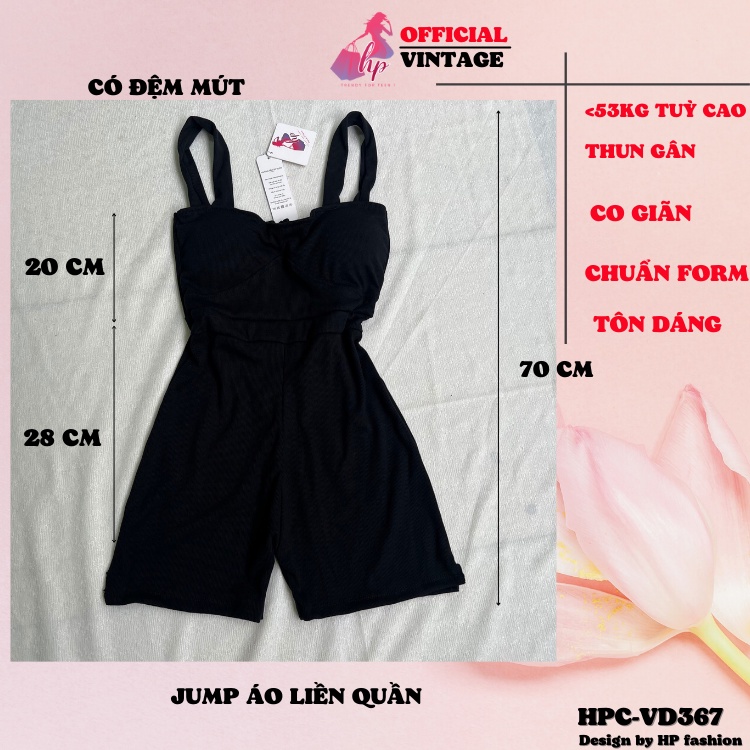 jumpsuit hai dây hở lưng đùi nữ, áo liền quần body dạng có đệm sang chảnh  tôn dáng hàn quốc VD367