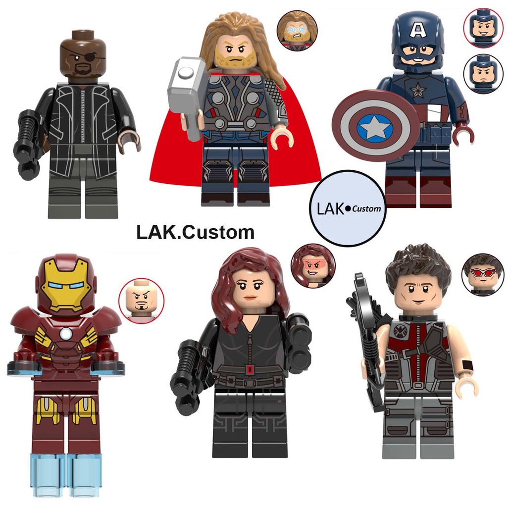 MÔ HÌNH  CHIẾN BINH MINIFIGURES AVENGERS, THOR, IRONMAN, CAPTAIN AMERICAN