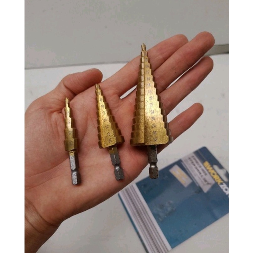 Bộ 3 Mũi Khoan Tháp Thẳng NUR 4mm - 32mm HSS Khoan Đa Năng sắt, nhôm, gỗ...