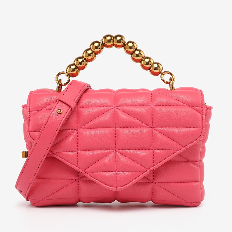 ZARA yellow strawberry color green blue ball beaded handle advanced sense mini quilted shoulder messenger bag WCAZ
