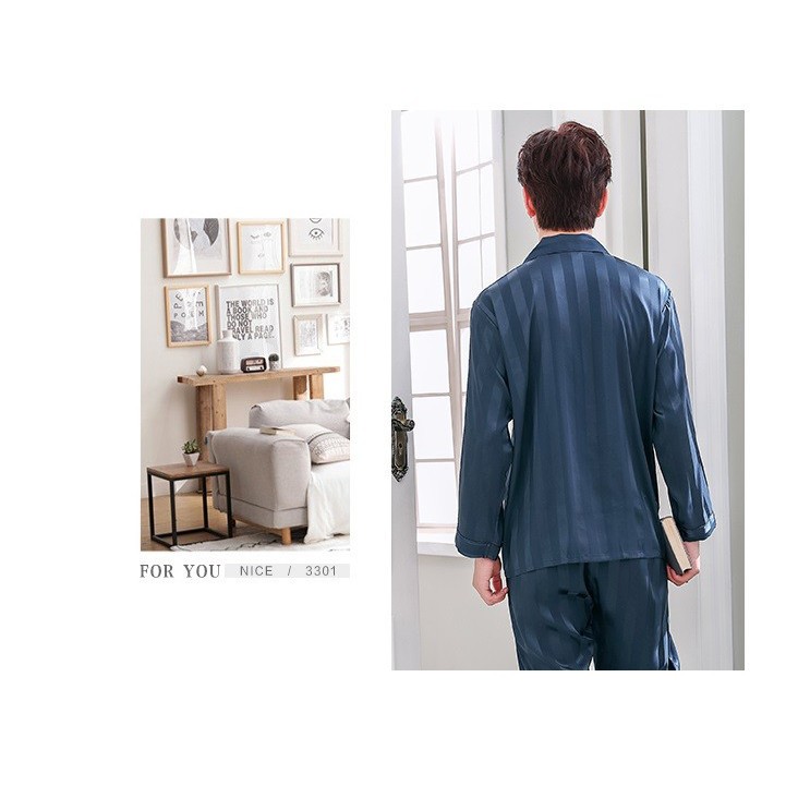 N9371 - Bộ pyjama nam dài tay chất lụa | BigBuy360 - bigbuy360.vn