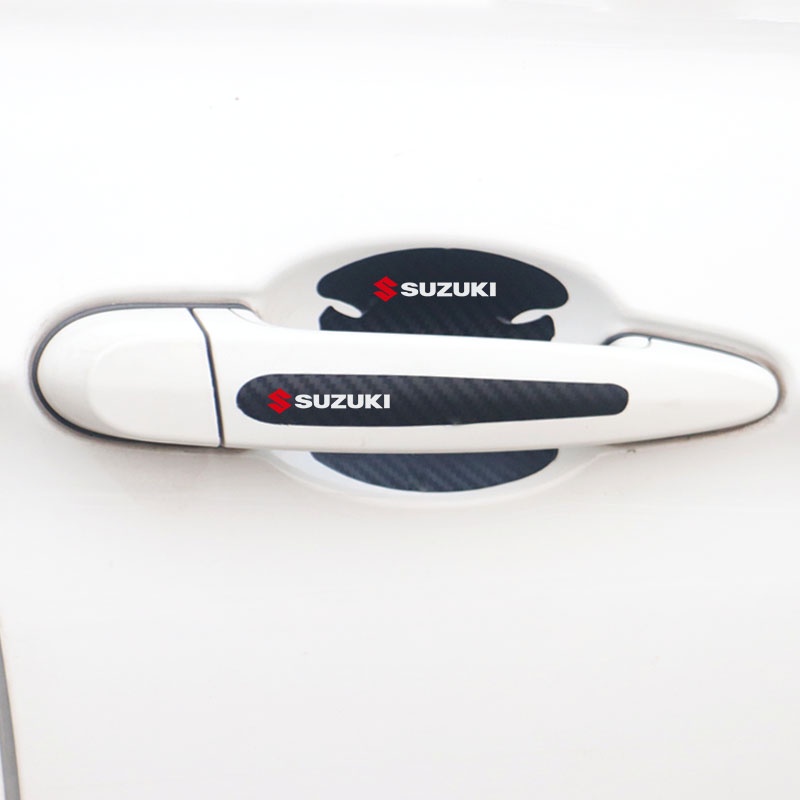 Bộ 4/8 Miếng Dán Bảo Vệ Tay Cầm Xe Hơi Bằng Sợi Carbon Cho Suzuki Ertiga Swift XL7 SX4 Jimy Vitara Jimy