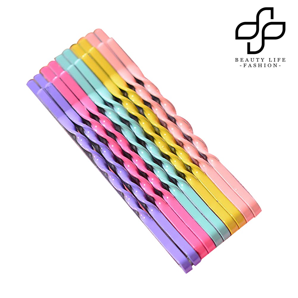 【NEW】10Pcs Girl Rainbow Magnoloran Wavy Bobby Pins Hair Clip Hairpin Hairdressing