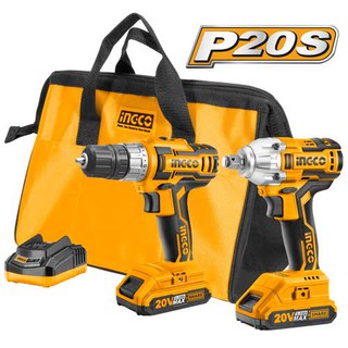Bộ combo máy khoan và máy siết bulong dùng pin Ingco 20V CIWLI2001 CDLI20024
