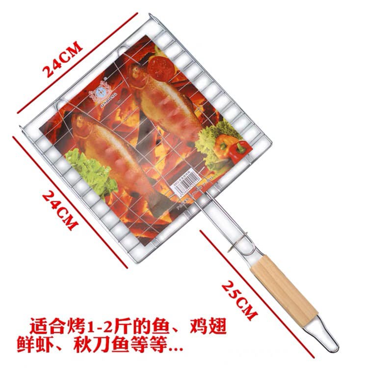 Vỉ nướng đa năng inox cán gỗ cao cấp