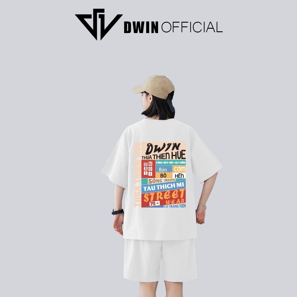 Áo thun unisex Thừa Thiên Huế thời trang DWin basic tee phông trơn nam nữ tay lỡ oversize form rộng