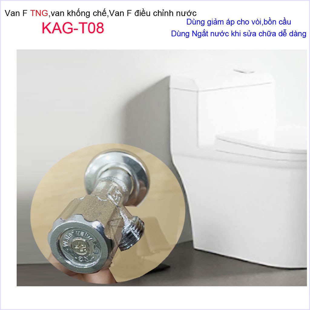 Van giảm áp lực nước KAG-T08, van F TNG đồng nguyên chất bền bỉ sử dụng tốt, van khống chế điều chỉnh nước