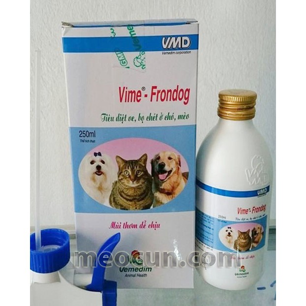 Thuốc Xịt Ve Đặc Trị Diệt Ve, Bọ Chét Chó Mèo Vime-Frondog
