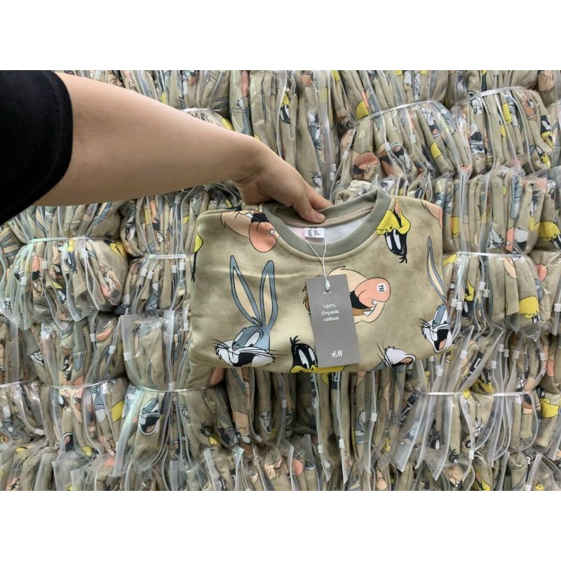 ÁO NỈ BÔNG IN HÌNH THỎ CHO BÉ( ảnh thật)