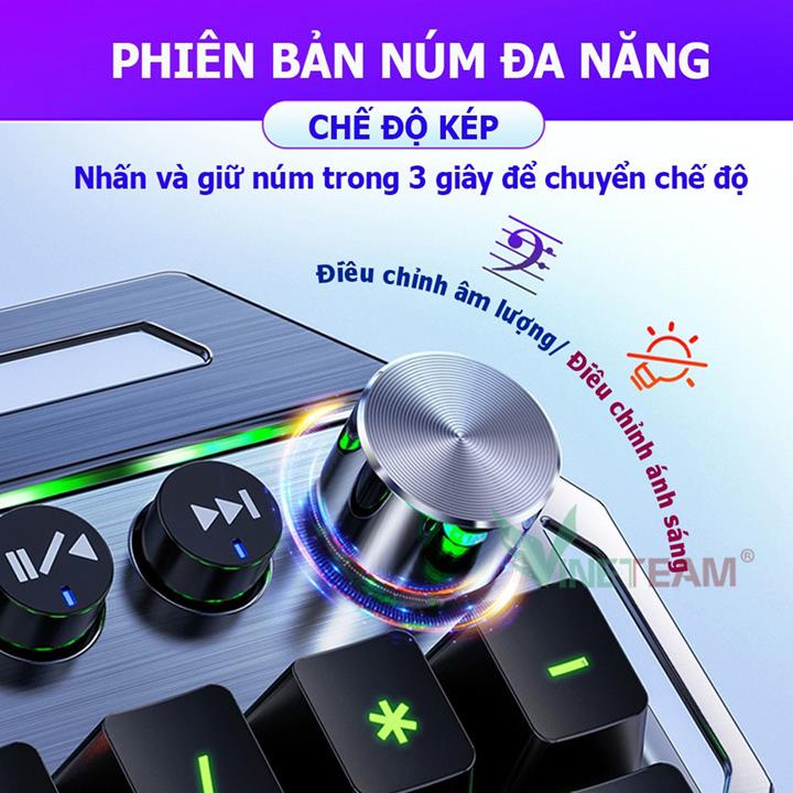 Bàn phím cơ Vinetteam K100 chơi game 104 phím có LED có kê tay chống mỏi -4389