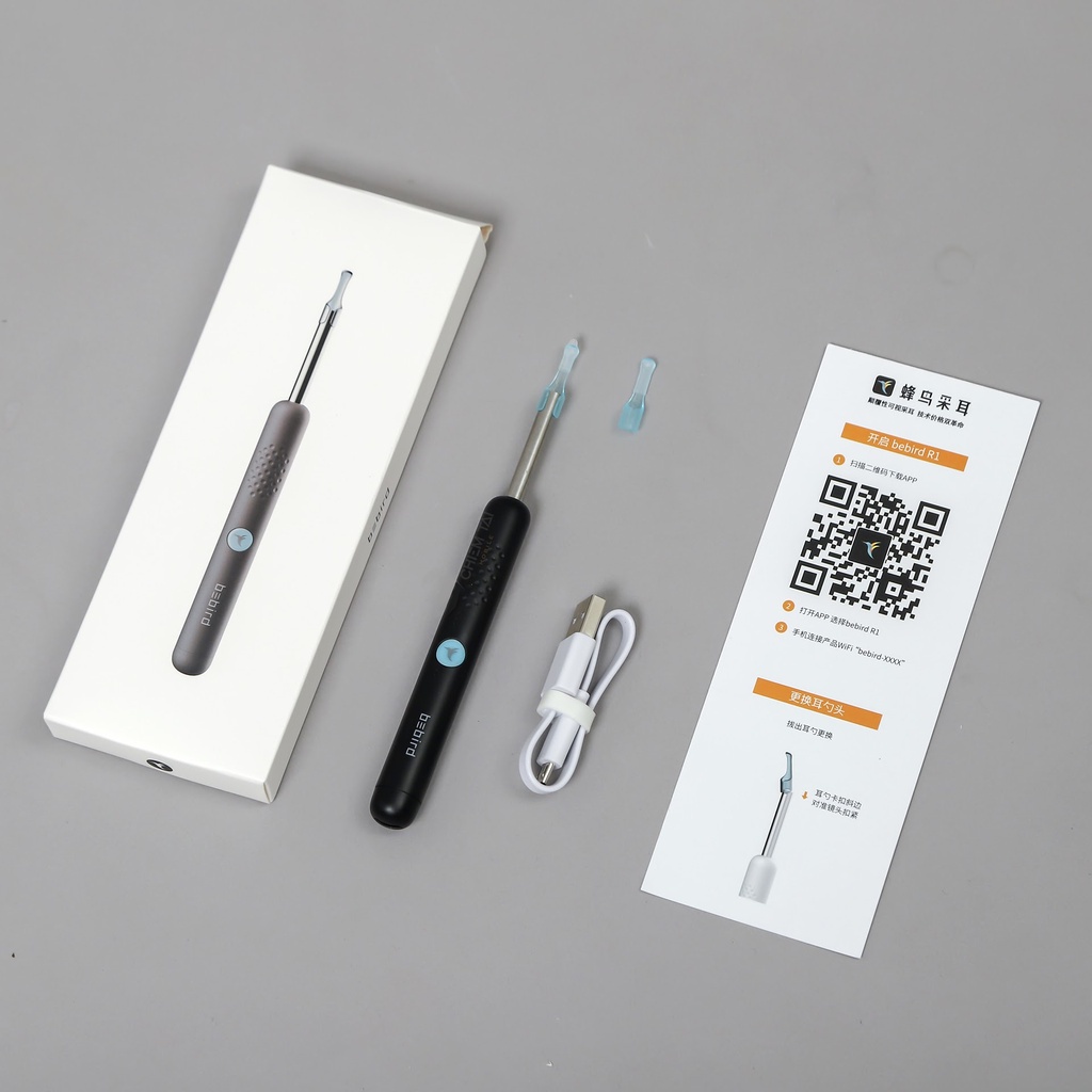 Máy lấy ráy tai Xiaomi R1, có đèn và ống nội soi trực tiếp qua điện thoại siêu nét - bảo hành 12 tháng