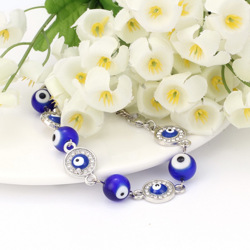 Vòng đeo tay RINHOO chuỗi hạt đá mắt quỷ đem lại may mắn thời trang dành cho cả nam và nữ