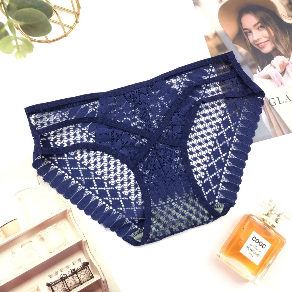 Quần Lót Ren Siêu Mỏng Xuyên Thấu Sexy - Vạt Bên Hông Quyến Rũ (3196)