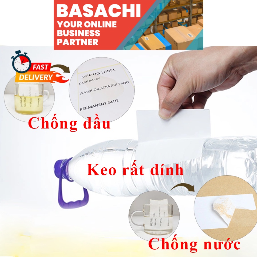Giấy In Nhiệt BASACHI decal nhiệt tem nhiệt tự dính hóa đơn A7  cho máy in nhiệt