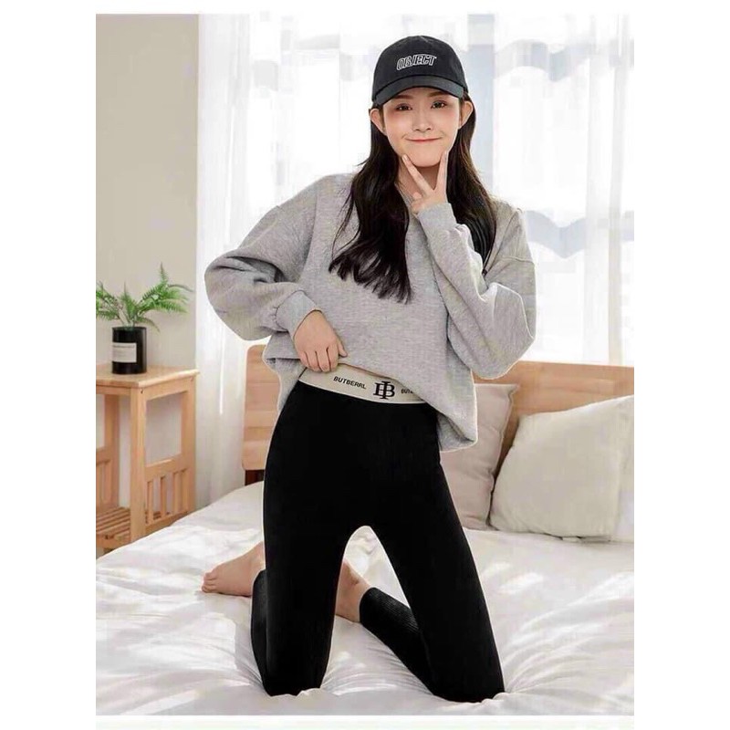 Quần legging lót lông siêu ấm cạp chữ thời trang