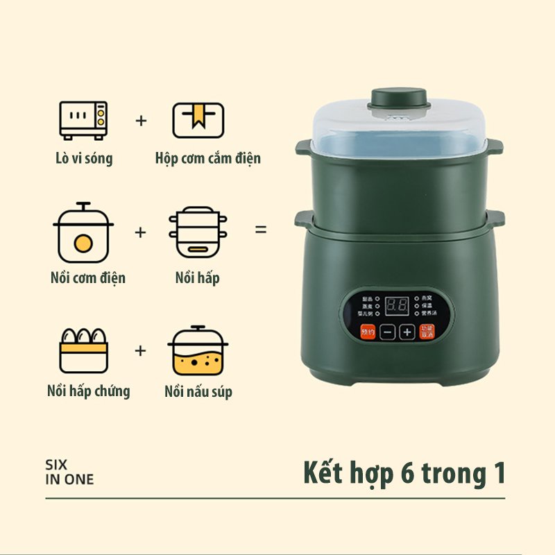 Nồi Chưng Yến Nồi Nấu Cháo Chậm Changhong Cho Bé Ăn Dặm Ninh Hầm Hấp Cách Thủy Đa Năng