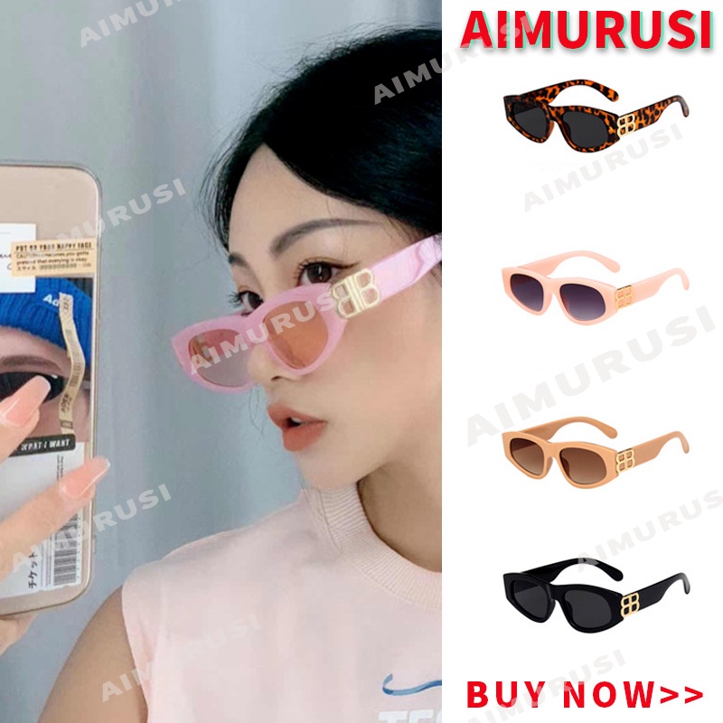 Kính Mát Gọng Mắt Mèo Tam Giác Chống Tia Uv / Tia Uv Thời Trang Hàn Quốc Cho Nữ