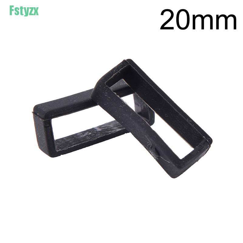 fstyzx 2pcs 14mm-26mm Rubber Silicone Watch Band Loop Strap Small Holder Locker Keeper