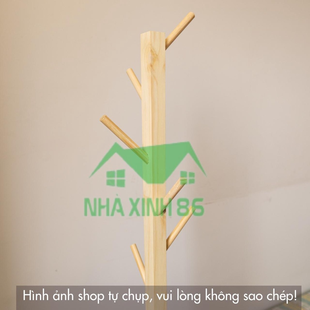 Cây treo quần áo gỗ thông cao cấp phong cách Hàn Quốc đã xử lý mối mọt cao 120cm, cây treo đồ gỗ decor