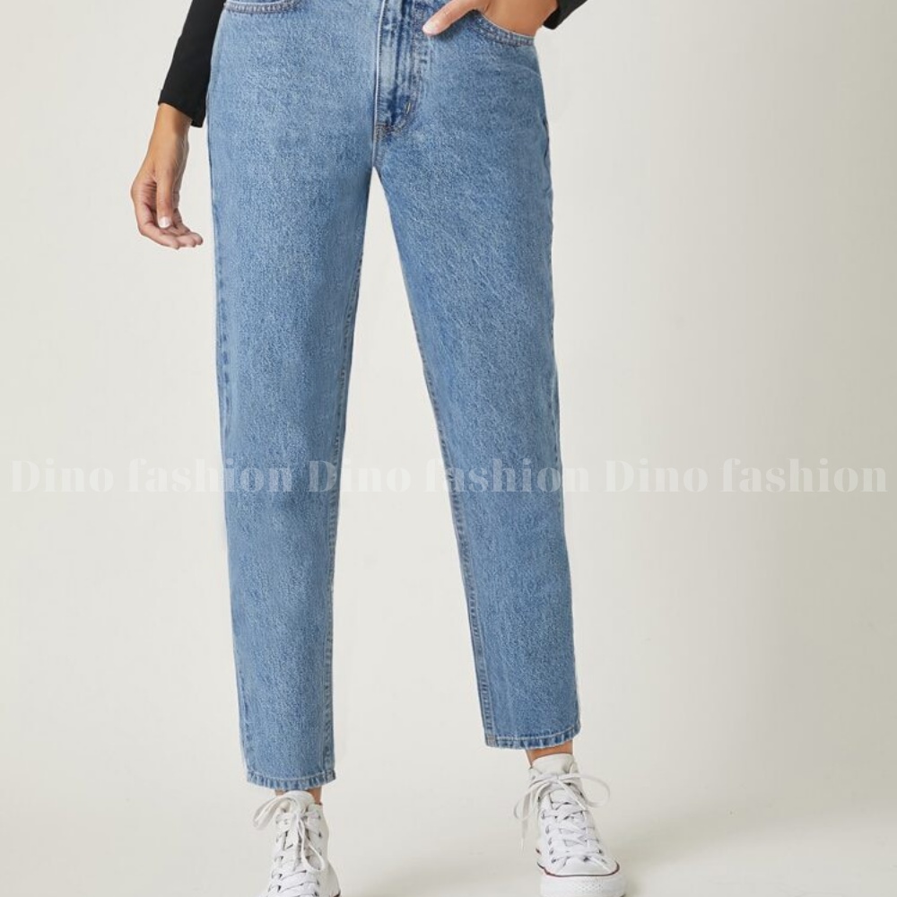 Quần Bò Nữ Dáng Baggy Dino Fashion  Hàng Cao Cấp Cạp Lưng Cao Trơn Không Co Giãn [ẢNH THẬT] JG100.10