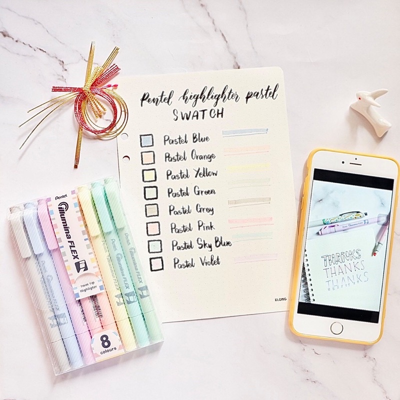 Pentel Pastel Highlighter | Bút dạ quang 2 đầu Pentel màu pastel SLW11P