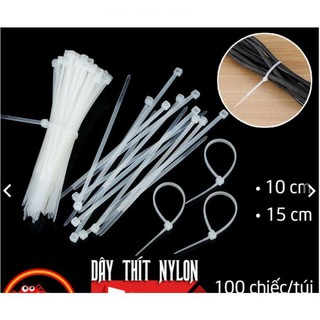 {GIÁ TẬN GỐC} 100 dây rút, dây thít nhựa  trắng 15cm bền chuẩn