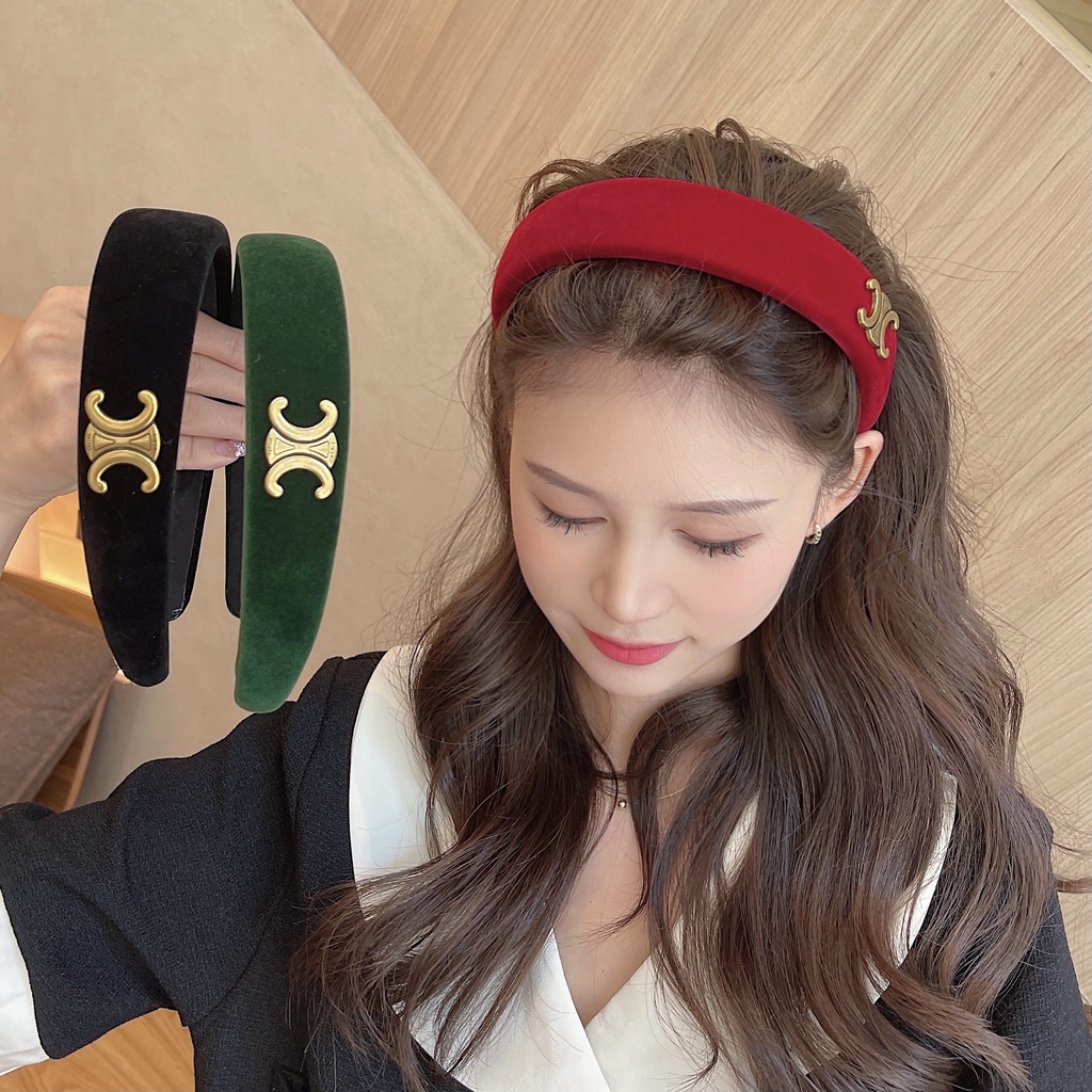 Băng Đô Nhung Đỏ Phong Cách Retro 2022 Arc de Triomphe