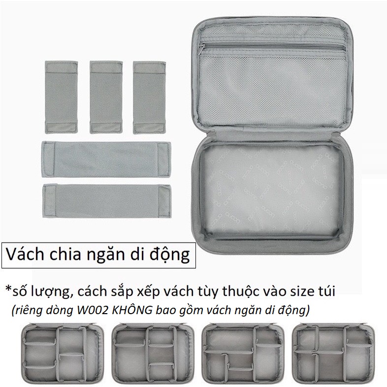 Túi đựng phụ kiện công nghệ, bộ sạc macbook, máy tính bảng, dây cáp sạc, pin dự phòng Baona B004  vuông nhiều cỡ
