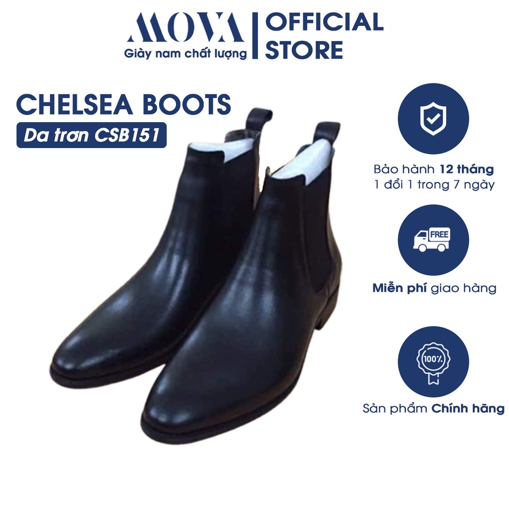 Giày Chelsea Boots Nam da bò đế cao su đúc - Boots cho nam dễ phối đồ tăng chiều cao, giày cao cổ nam da bò