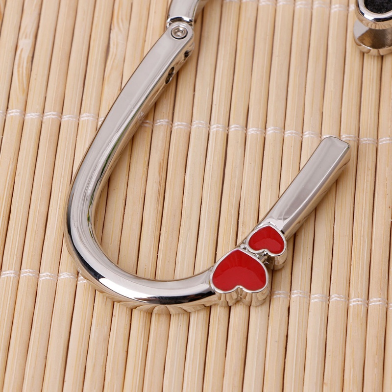 Móc Treo Túi Xách Mini Dạng Gập Bằng Kim Loại Hình Mèo Dễ Thương