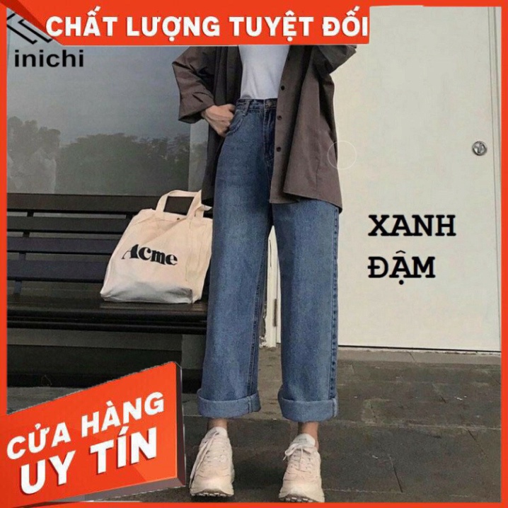 Quần Jean nữ INICHI Q854 ống rộng SIMPLE JEAN Unisex vải jean cao cấp chất đẹp - Hàng nhập khẩu