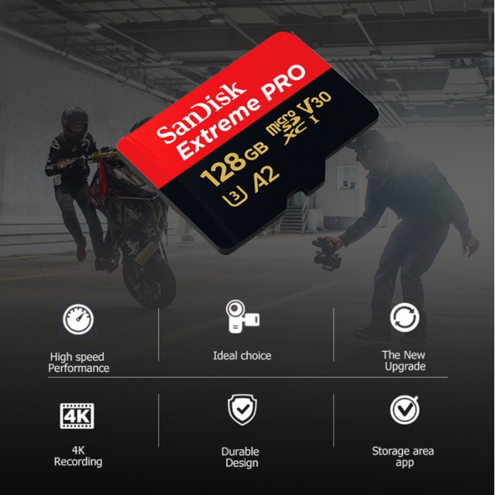 SANDISK Thẻ Nhớ Micro SD 64GB 512GB 256GB 128GB U3 V30 Cho MáY ẢNh