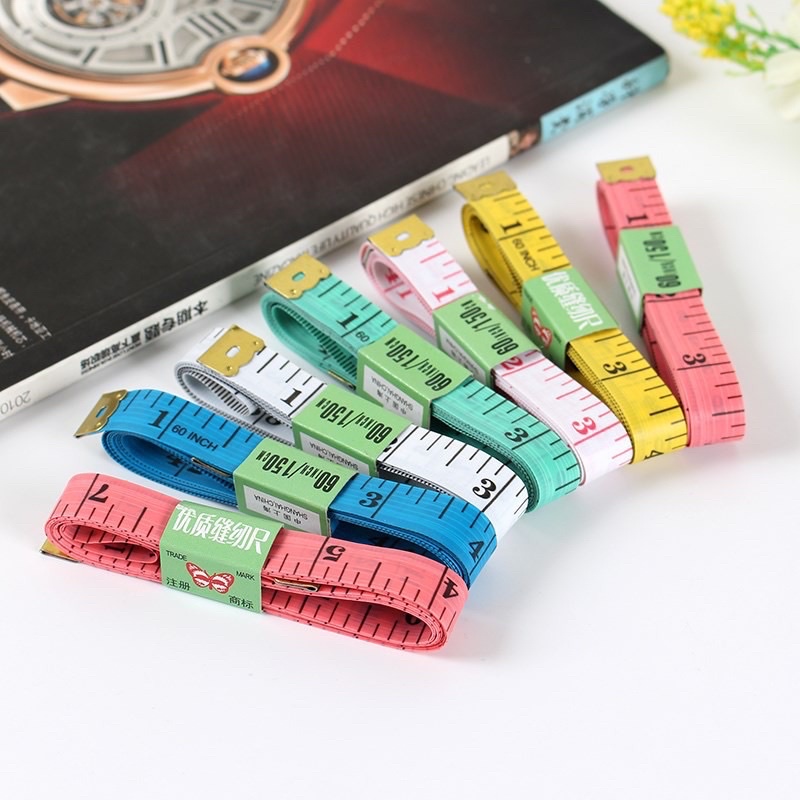 Thước Dây Mềm Đầu Thép Đo Vòng Eo - Đo May Quần Áo 1,5m