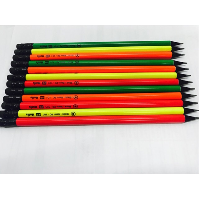 Bút chì gỗ đen neon Hutis 101