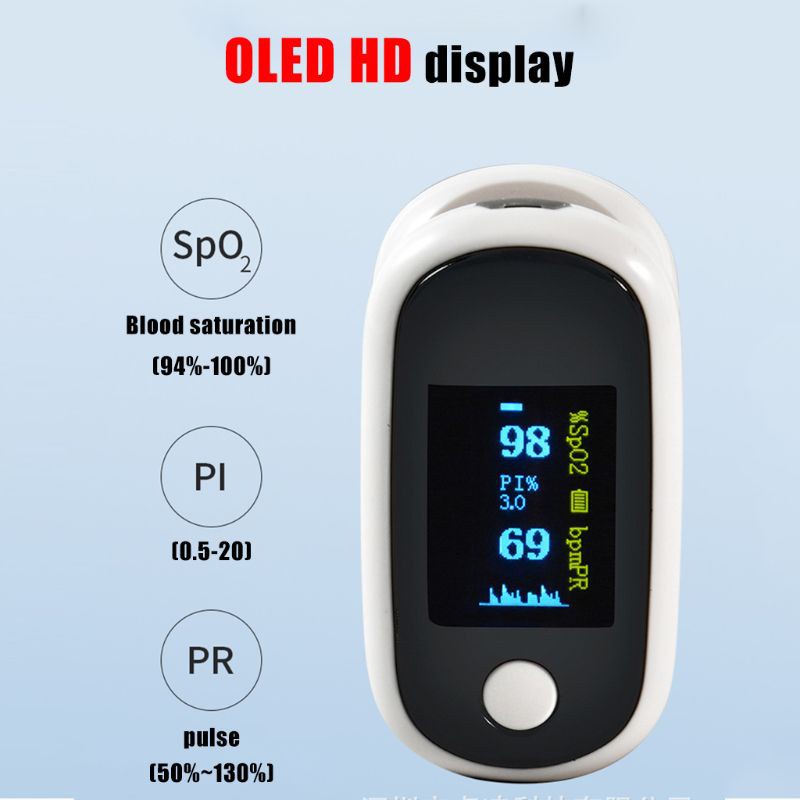 btsg Rechargeable USB Finger Clip Fingertip Pulse Oximeter Heart Rate PI SpO2 Monitor