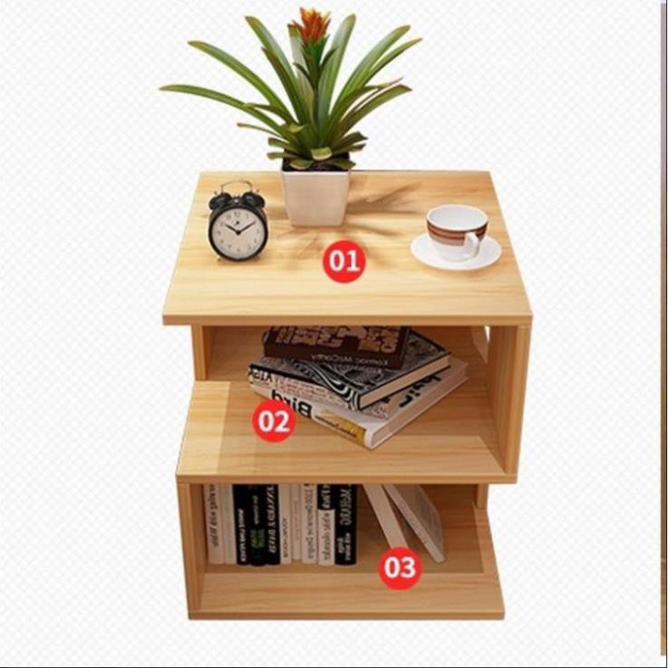 Kệ đầu giường mini để sách và đồ trang trí bằng gỗ bóng đẹp