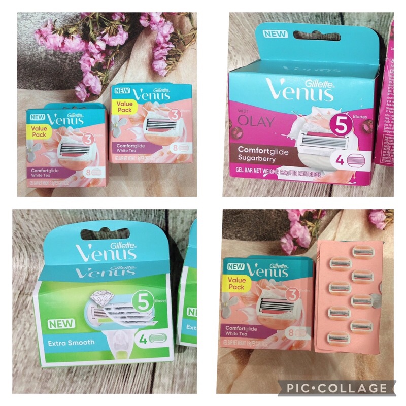 Gillette Venus Comfortglide - Hộp 8 lưỡi/đầu dao cạo thay thế -Hàng Úc